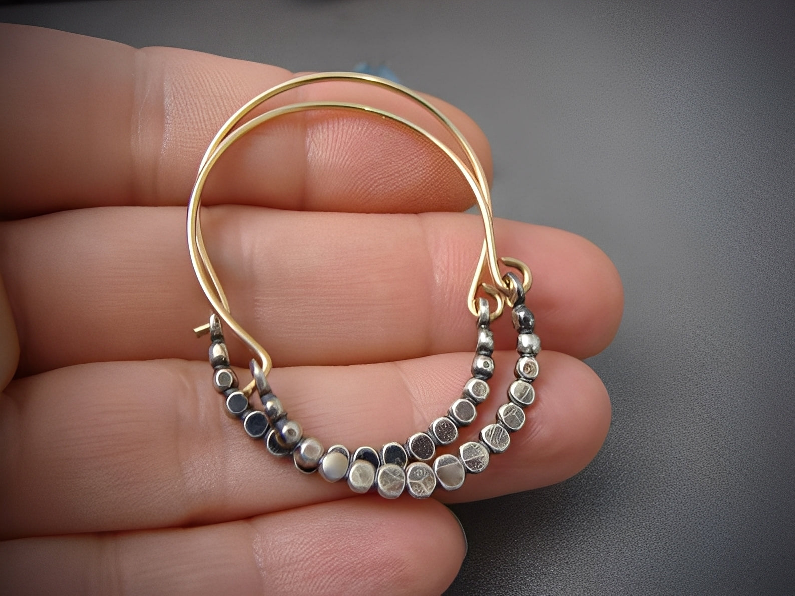 Bella – Boho Silberne Kubische Ohrringe