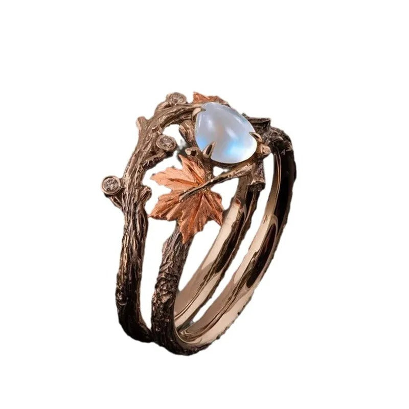 Ysia – Ring Mondstein im Natürlichen Stil