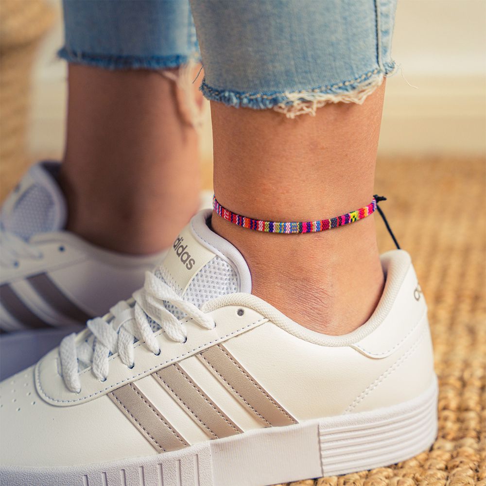 Damen Verstellbare Fußkette mit Geflochtenem Kordeldesign