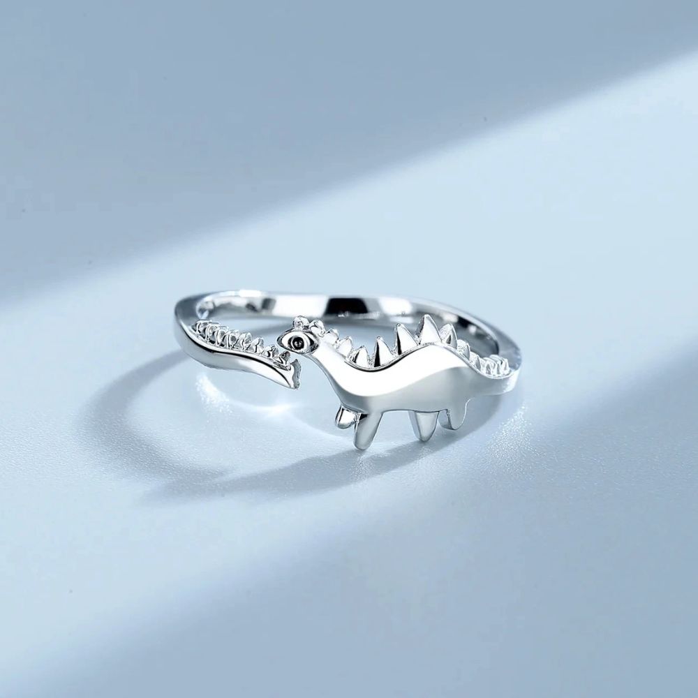 Verstellbarer Dinosaurier Ring mit offenem Design