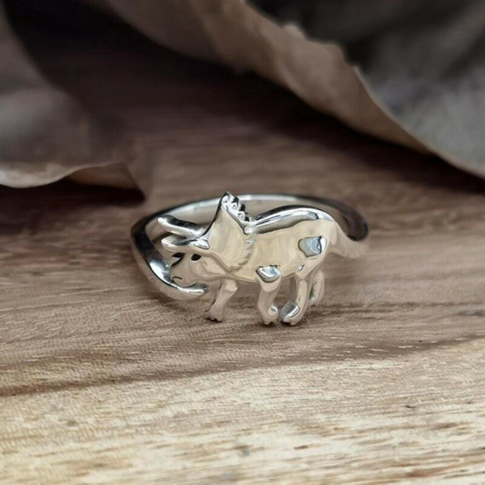 Verstellbarer Dinosaurier Ring mit offenem Design