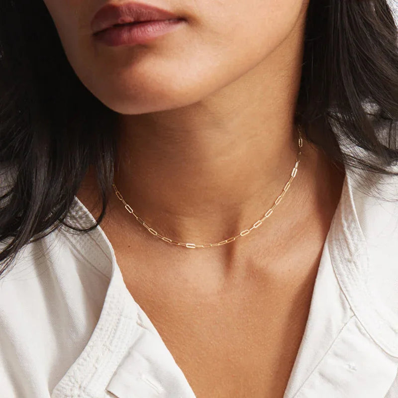 Nadia – Kette Paperclip aus elegantem Gold