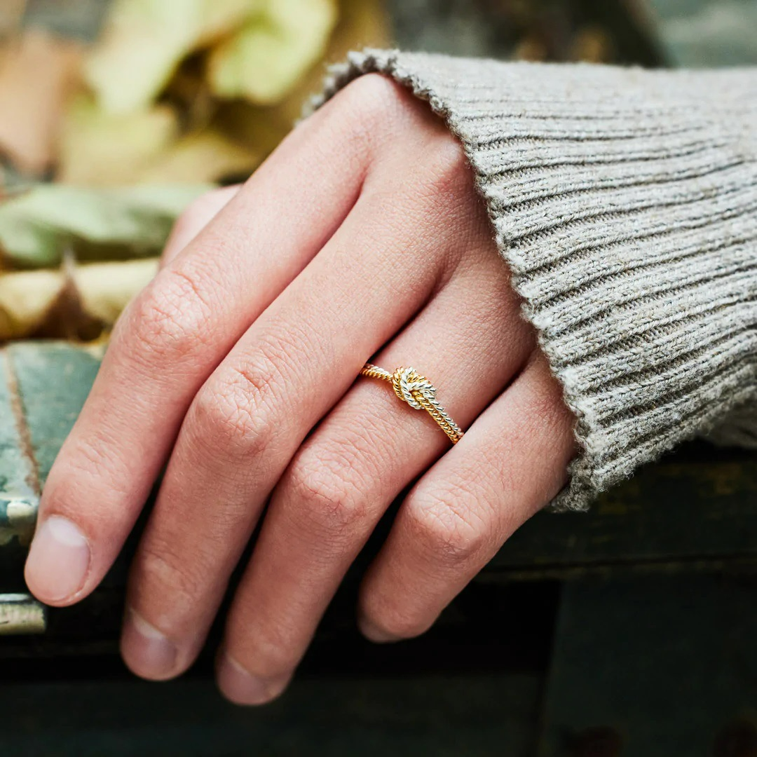 Engel Seilknoten - Gold und Silber Ring