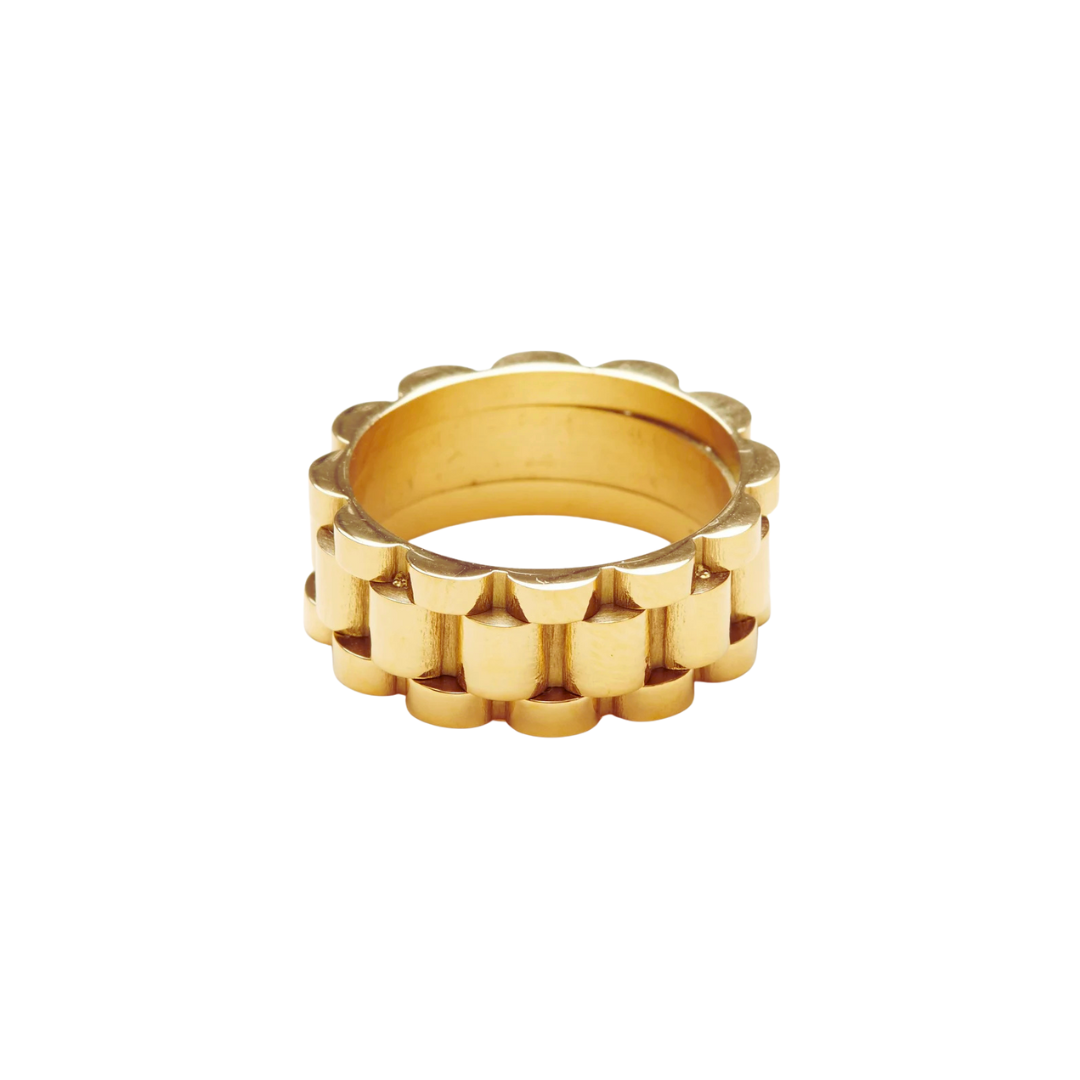 Katrin – Faltbarer Ring aus Titanstahl mit Uhrkette