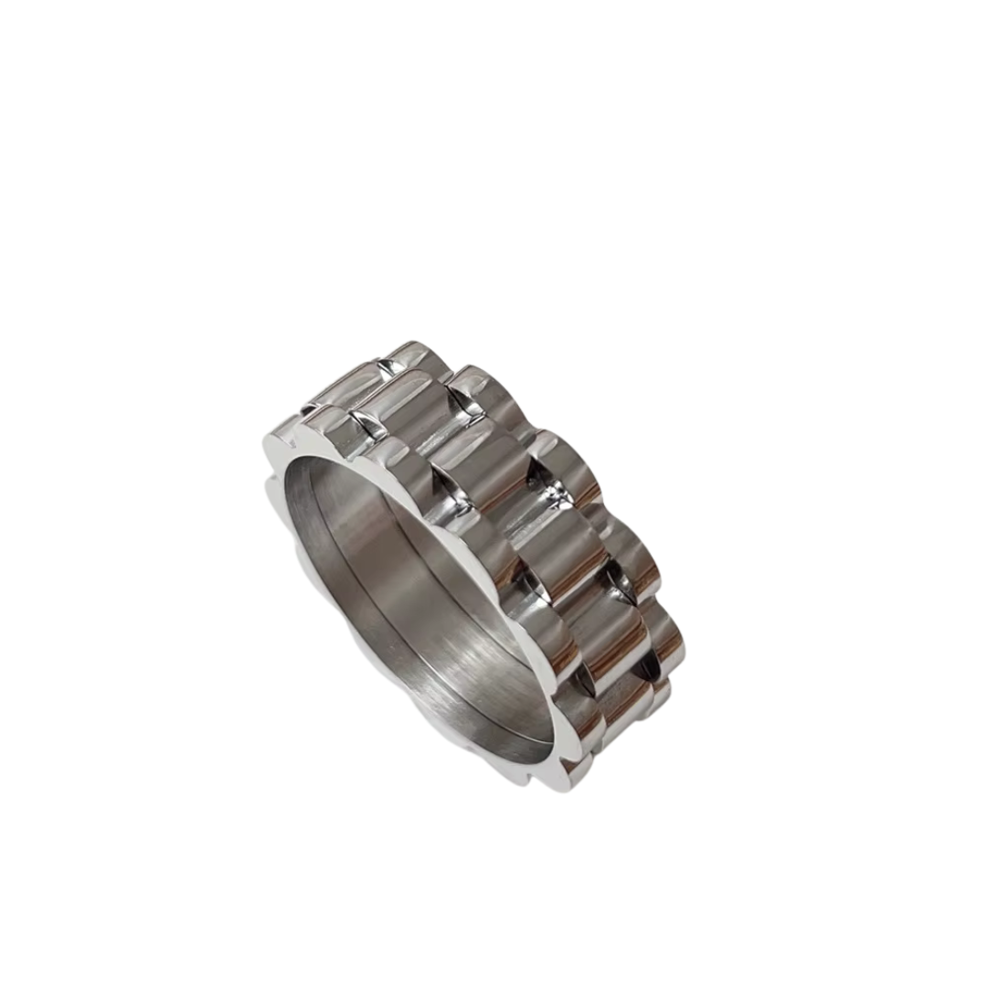 Katrin – Faltbarer Ring aus Titanstahl mit Uhrkette