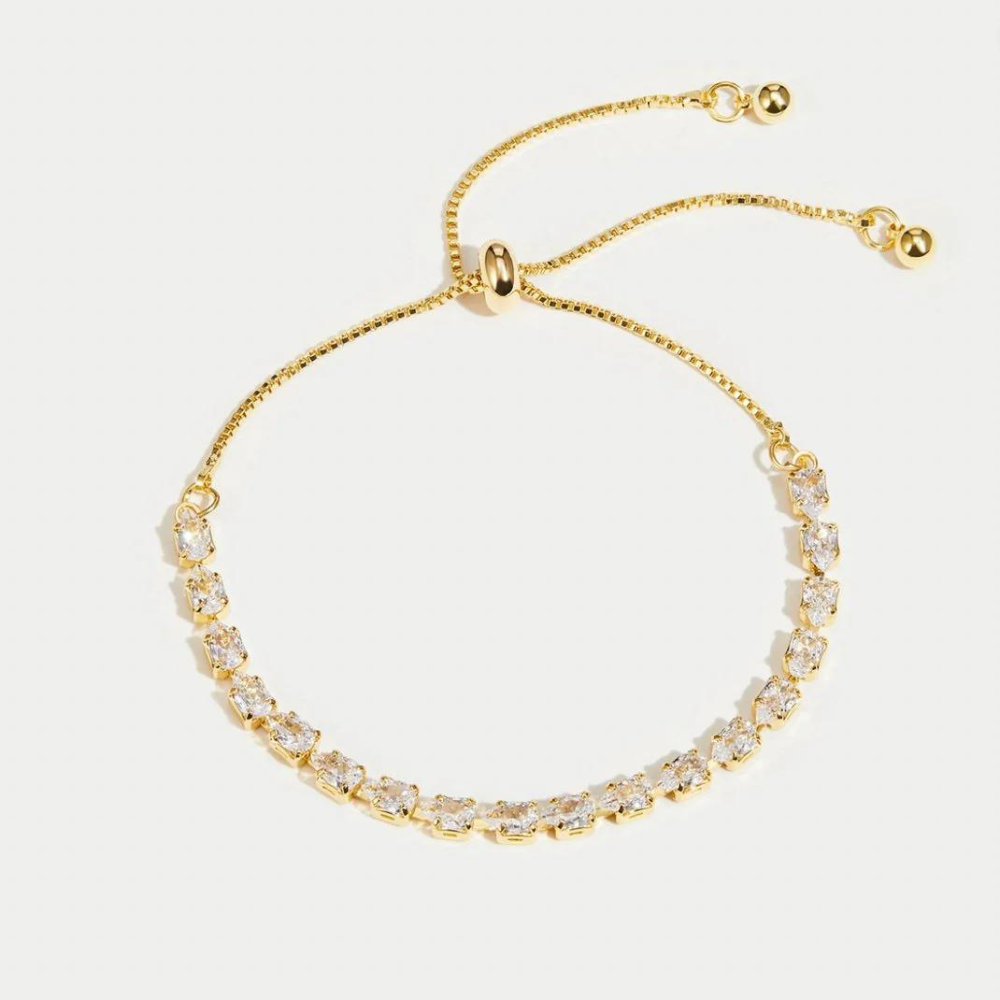 Goldenes Kristallarmband - Verstellbares Kristallarmband