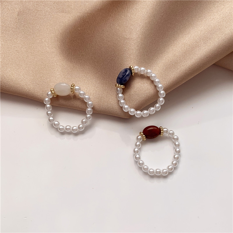Steinperle - Vintage Perlenring