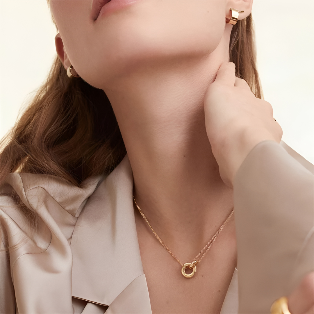 Caprice – Collier Edelstahl Pendentif Zweifarbig