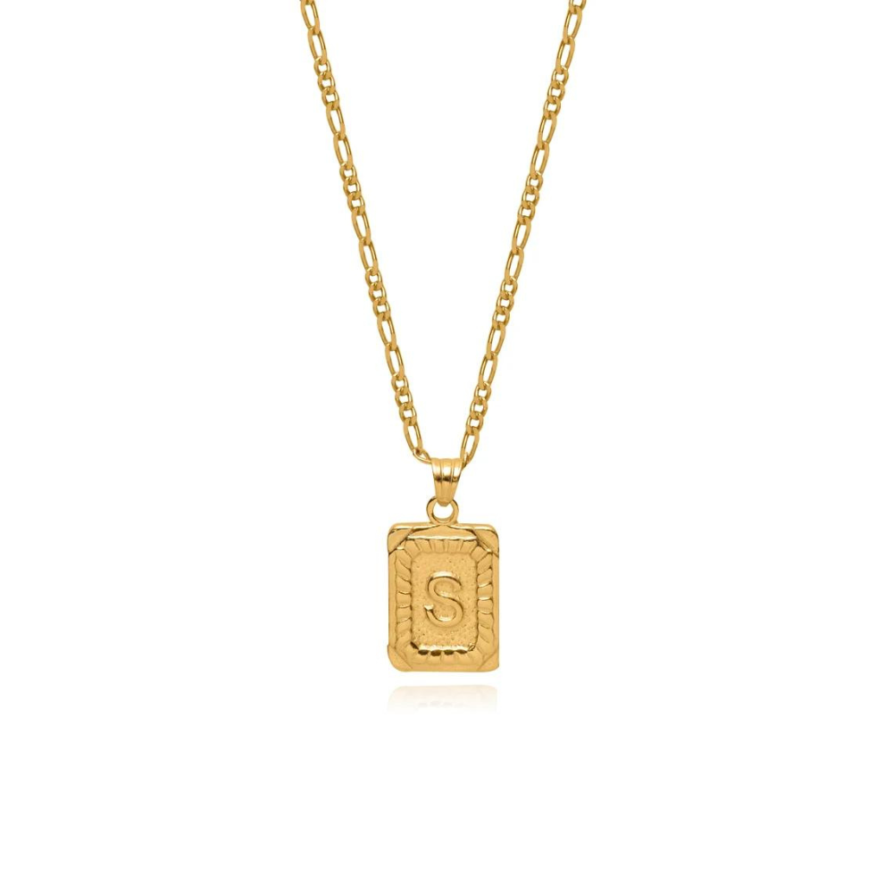 Vintage Initial Karte Halskette - Personalisierte Letter karte Halskette