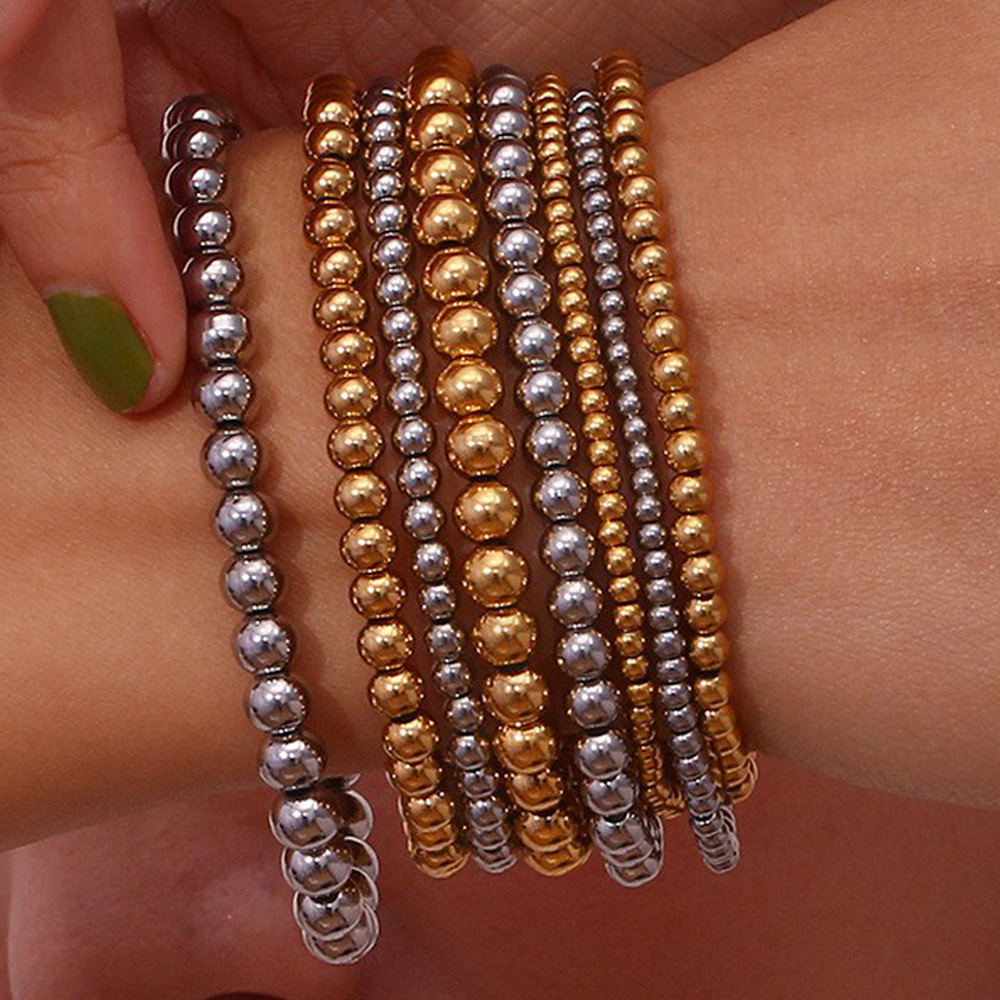 Crea - Metallisches stapelbares Fashion Gold Armband (4mm)