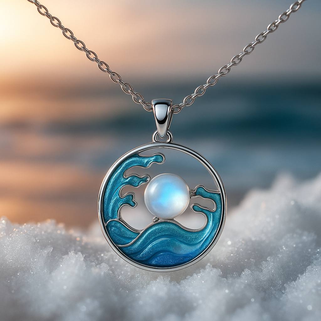 Yue – Silberkette, Inspiration Meer und Mond