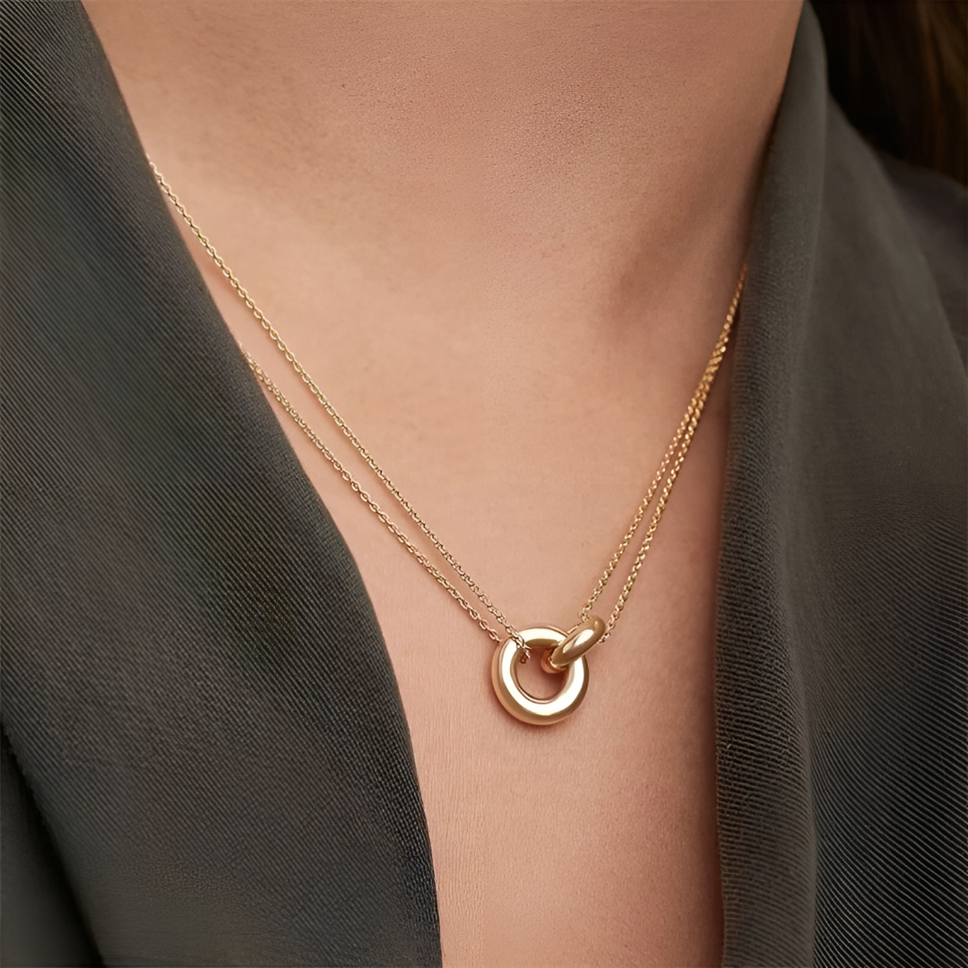 Caprice – Collier Edelstahl Pendentif Zweifarbig