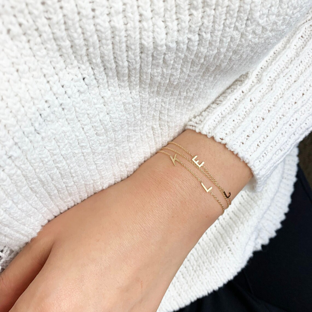 Goldenes Namensarmband - Personalisiertes Armband mit Initialen