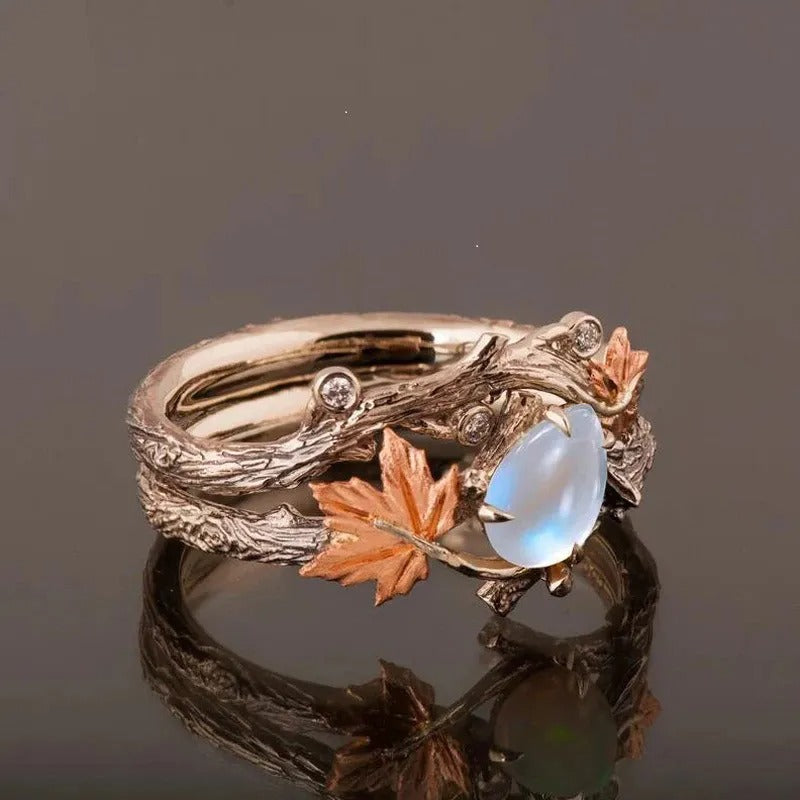 Ysia – Ring Mondstein im Natürlichen Stil