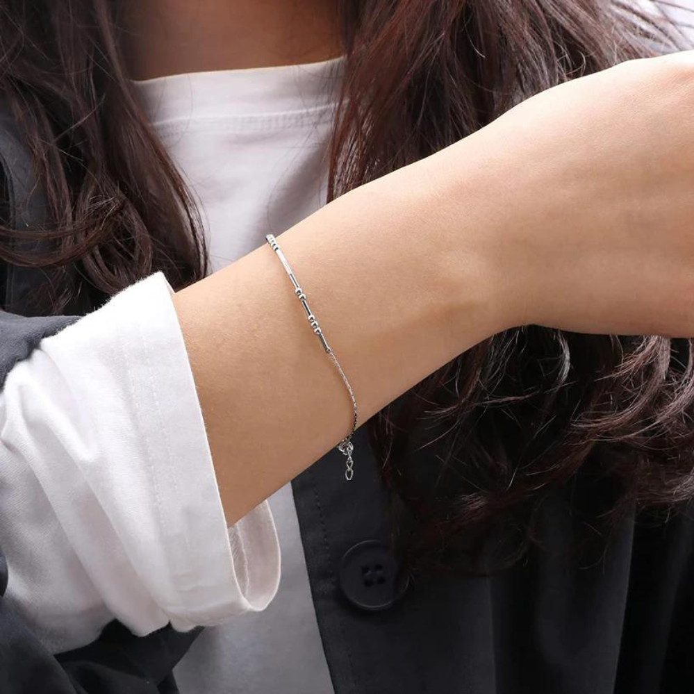 Personalisiertes Morsecode-Armband - Perlenarmband mit Morsecode