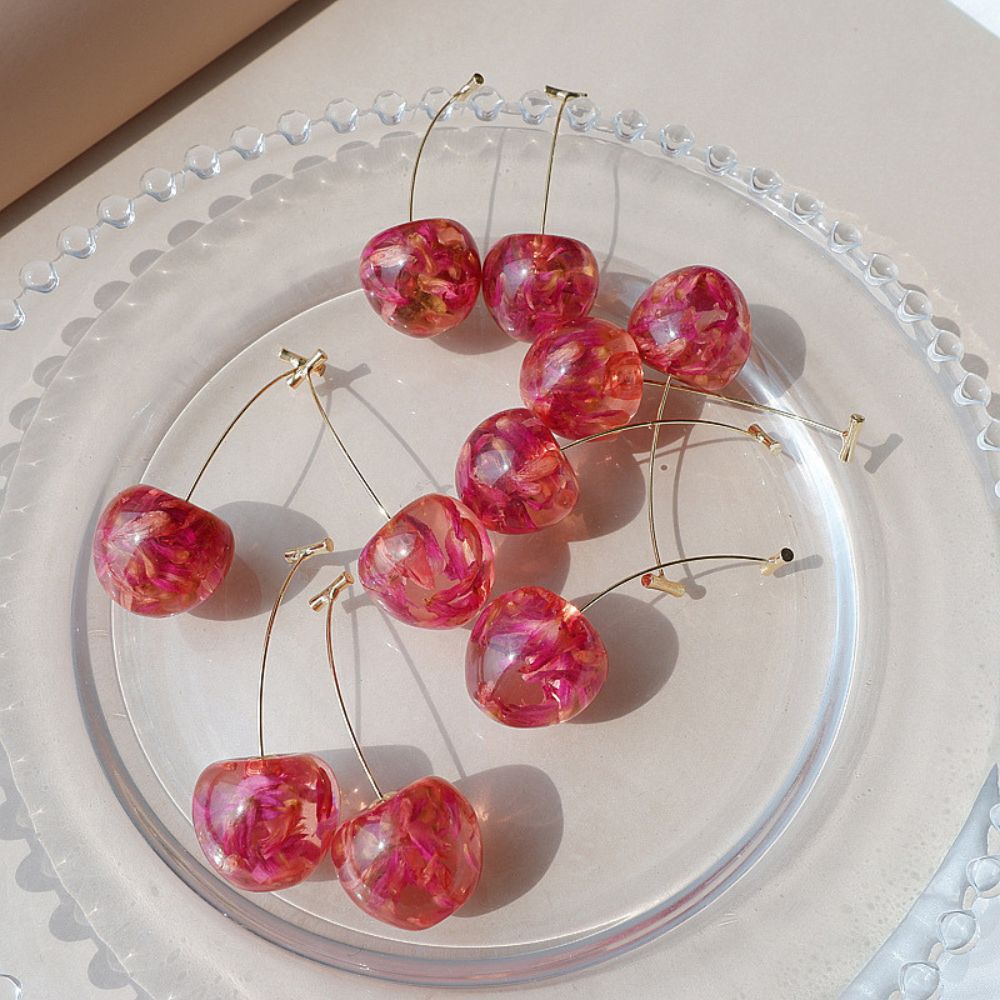 Damen Kirsch-Ohrringe mit Anhänger-Design