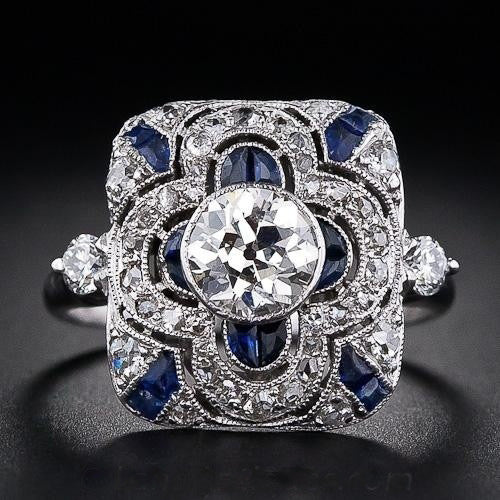 Die Blaue Umarmung - Vintage Silberring mit Strahlendem Zirkonia