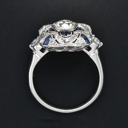 Die Blaue Umarmung - Vintage Silberring mit Strahlendem Zirkonia
