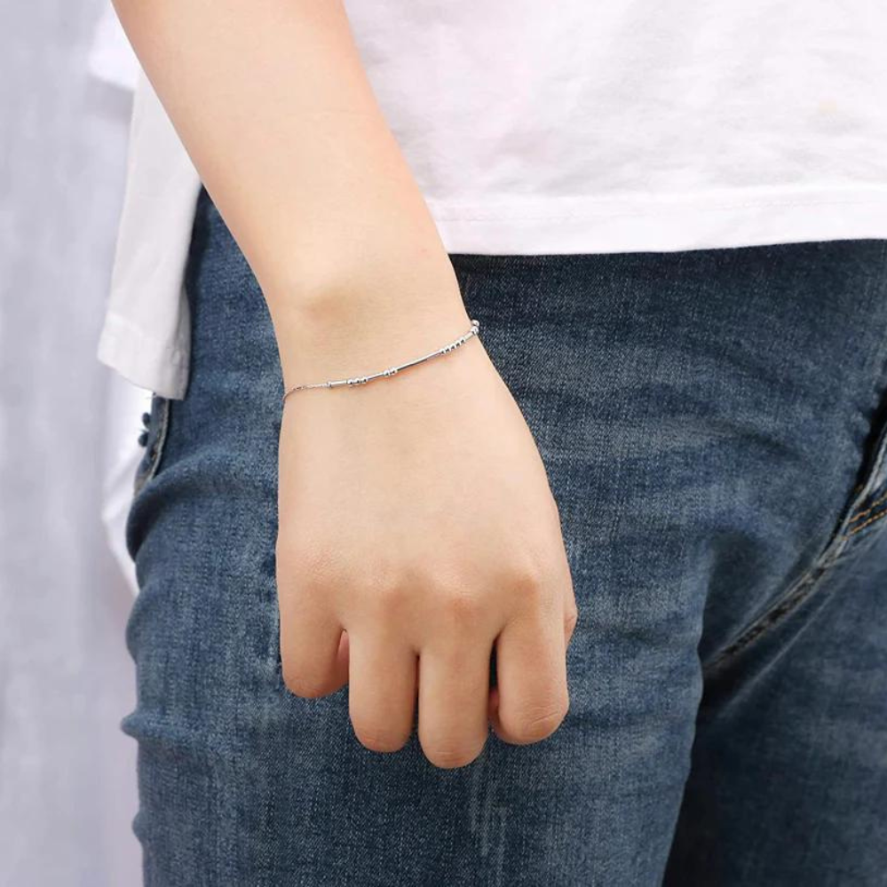 Personalisiertes Morsecode-Armband - Perlenarmband mit Morsecode