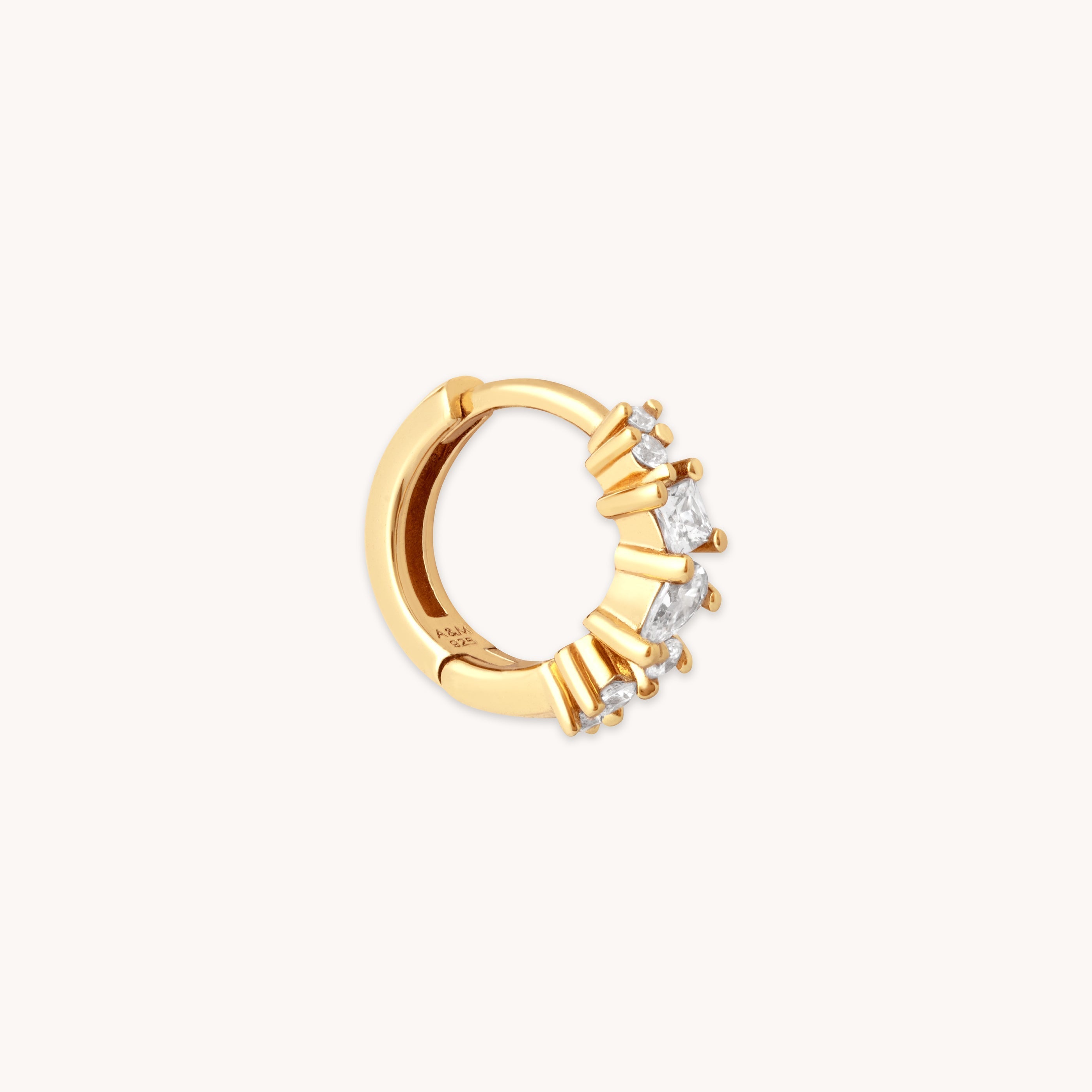 Shiela – Creolen mit himmlischem Kristall aus Gold
