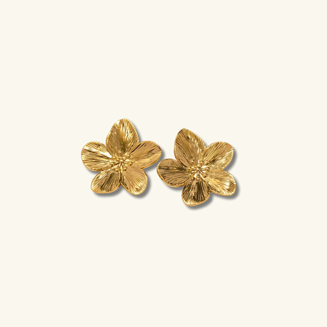 Allysa - Blumen-Ohrringe aus Gold