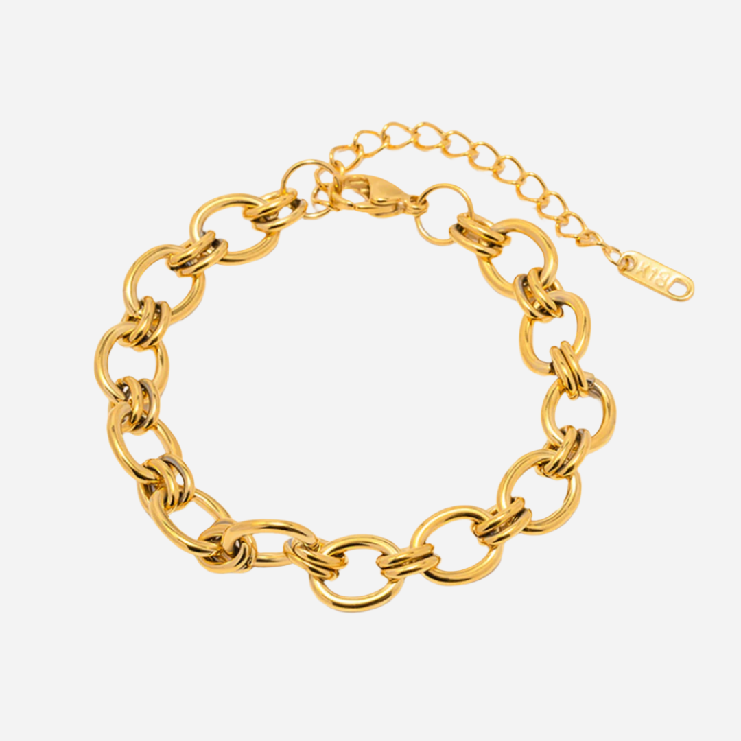Elvina – Armband Texturierte Vergoldete Glieder