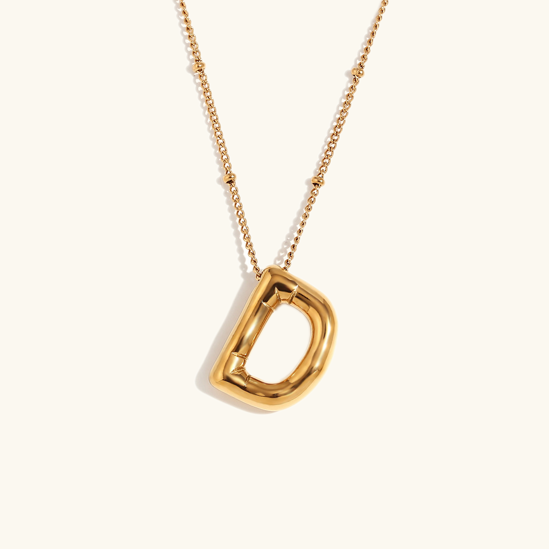 Lina – Halskette Ballonbuchstabe Gold
