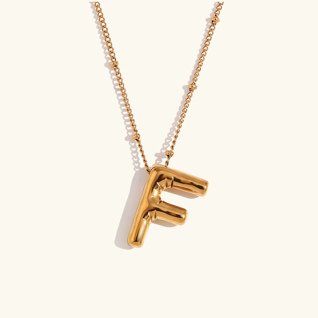 Lina – Halskette Ballonbuchstabe Gold