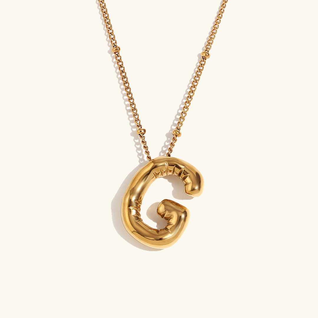 Lina – Halskette Ballonbuchstabe Gold