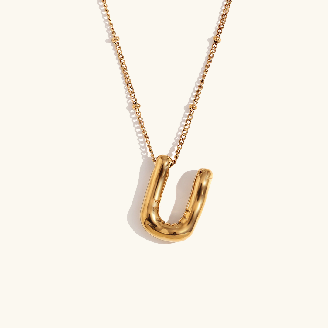 Lina – Halskette Ballonbuchstabe Gold