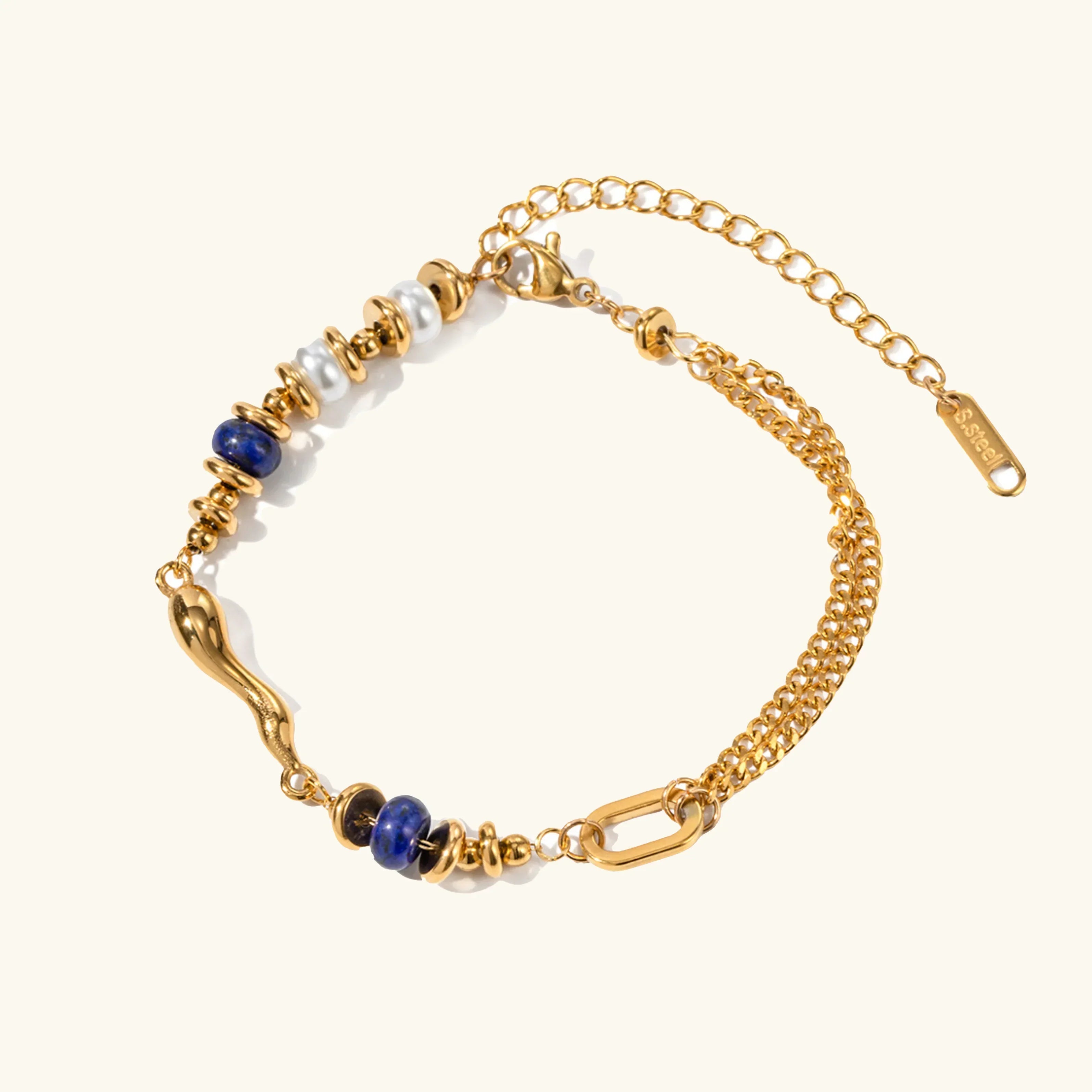 Quintessa – Armband Kette Übereinander mit Perle
