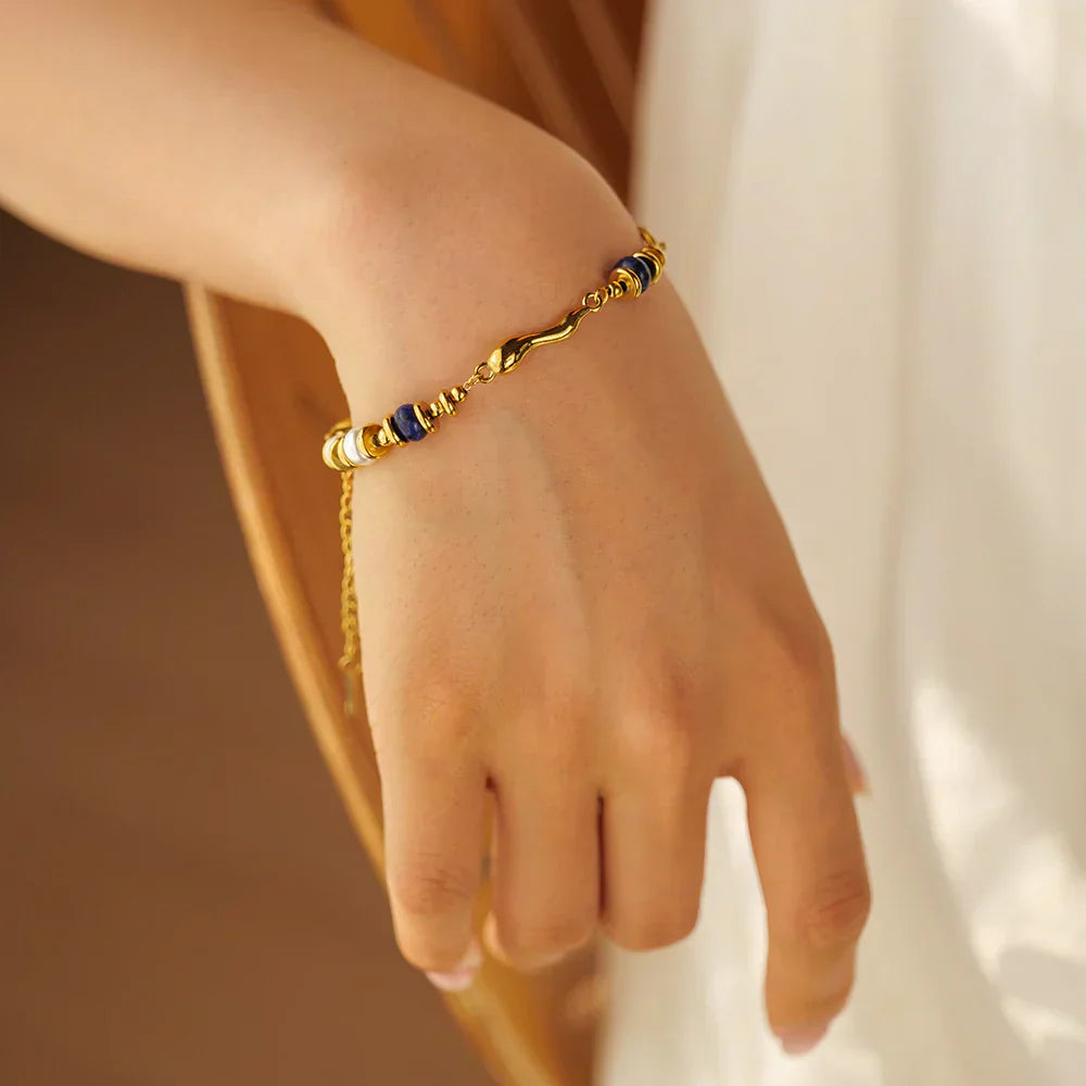 Quintessa – Armband Kette Übereinander mit Perle