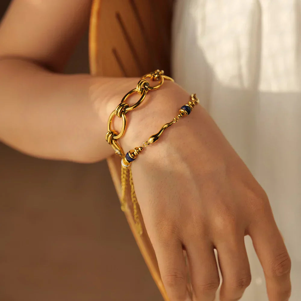 Quintessa – Armband Kette Übereinander mit Perle
