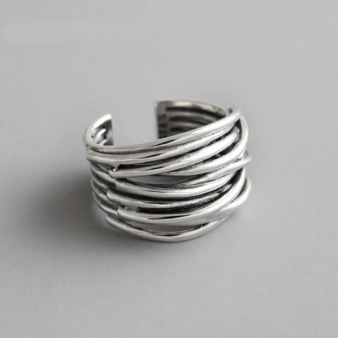 Elvie – Verstellbarer Silber-Layer-Ring