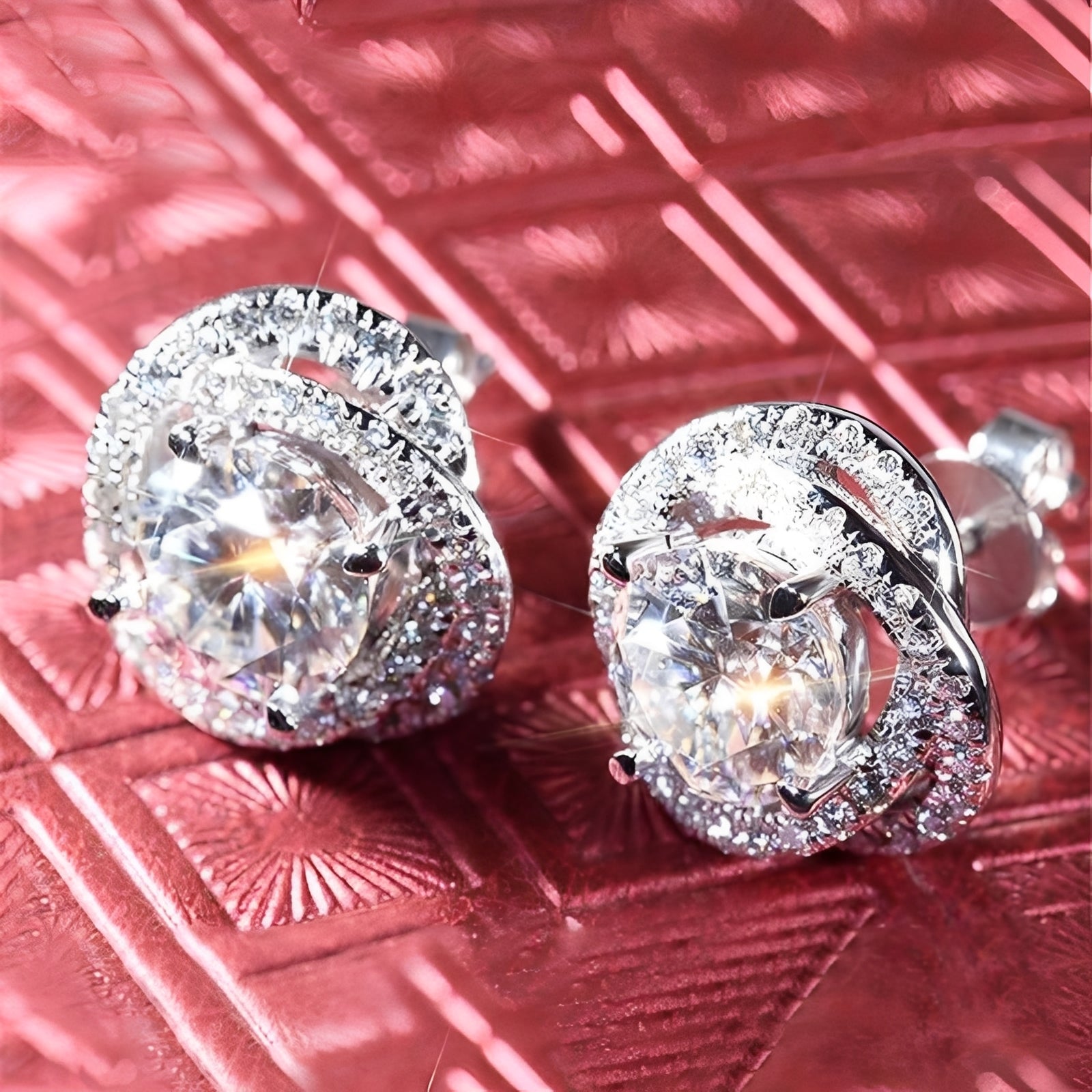 Clara – Ohrringe Blume aus Zirkon und Diamanten