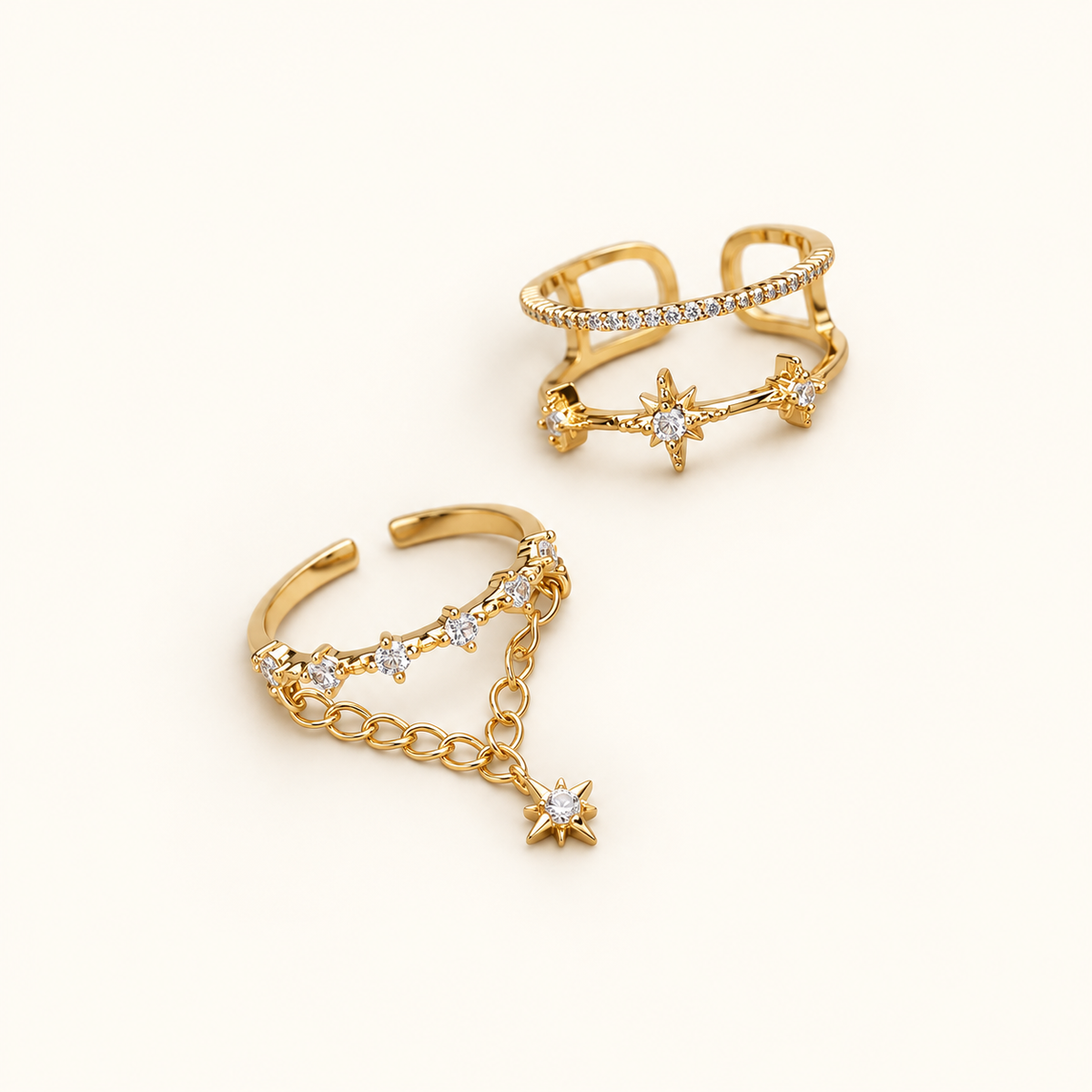 Damen Verstellbare Stern-Ringe