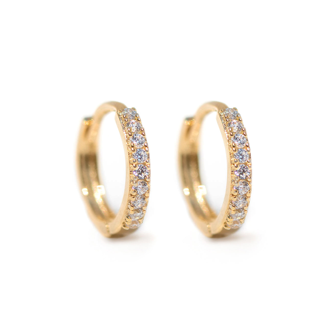 Dünner Pave Kristall Huggie Hoops