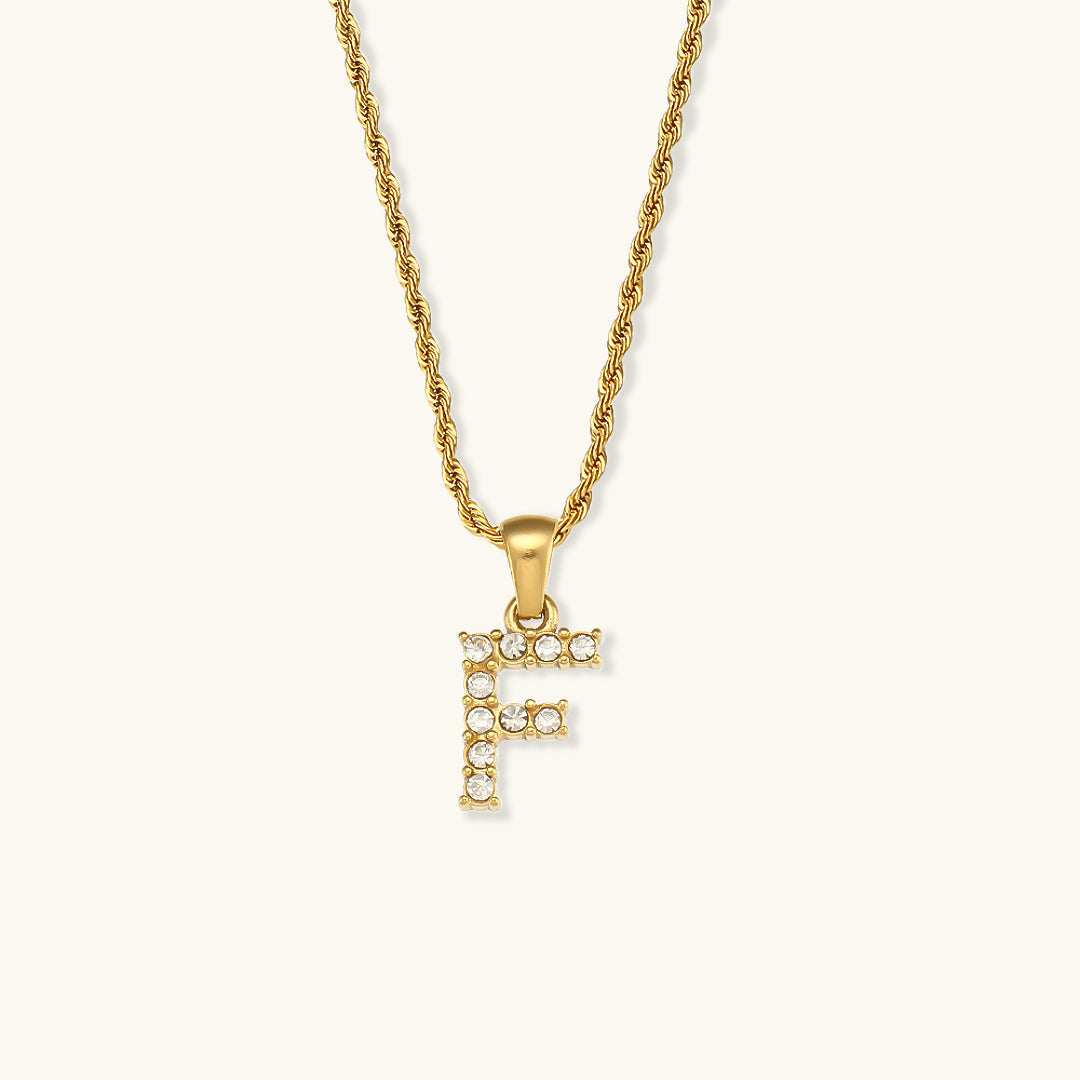 Maeve - Diamant-Halskette mit Buchstaben-Initialen