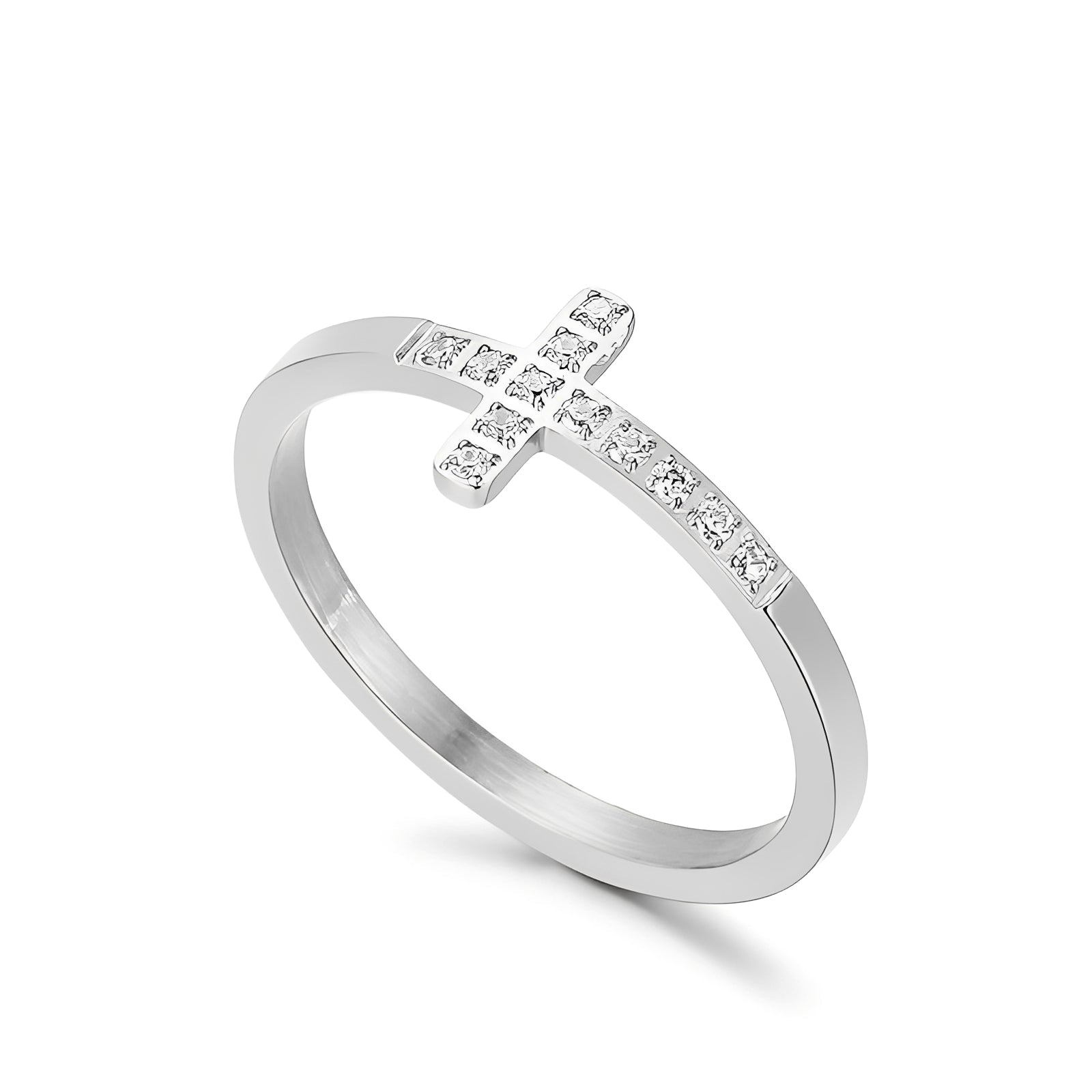 Juliette – Ring Goldenes Kreuz mit Leuchtenden Steinen