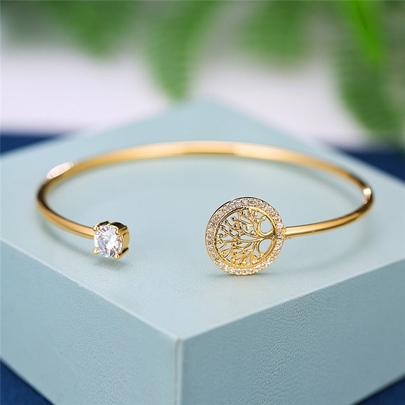 Elowen – Verstellbares Armband Lebensbaum aus Silber