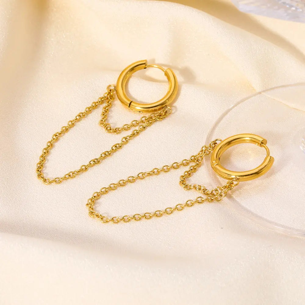 Roxane – Ohrringe Kette Punk Beschichtet Gold