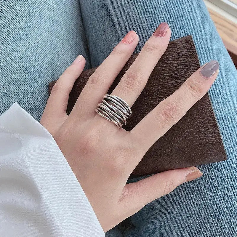 Elvie – Verstellbarer Silber-Layer-Ring