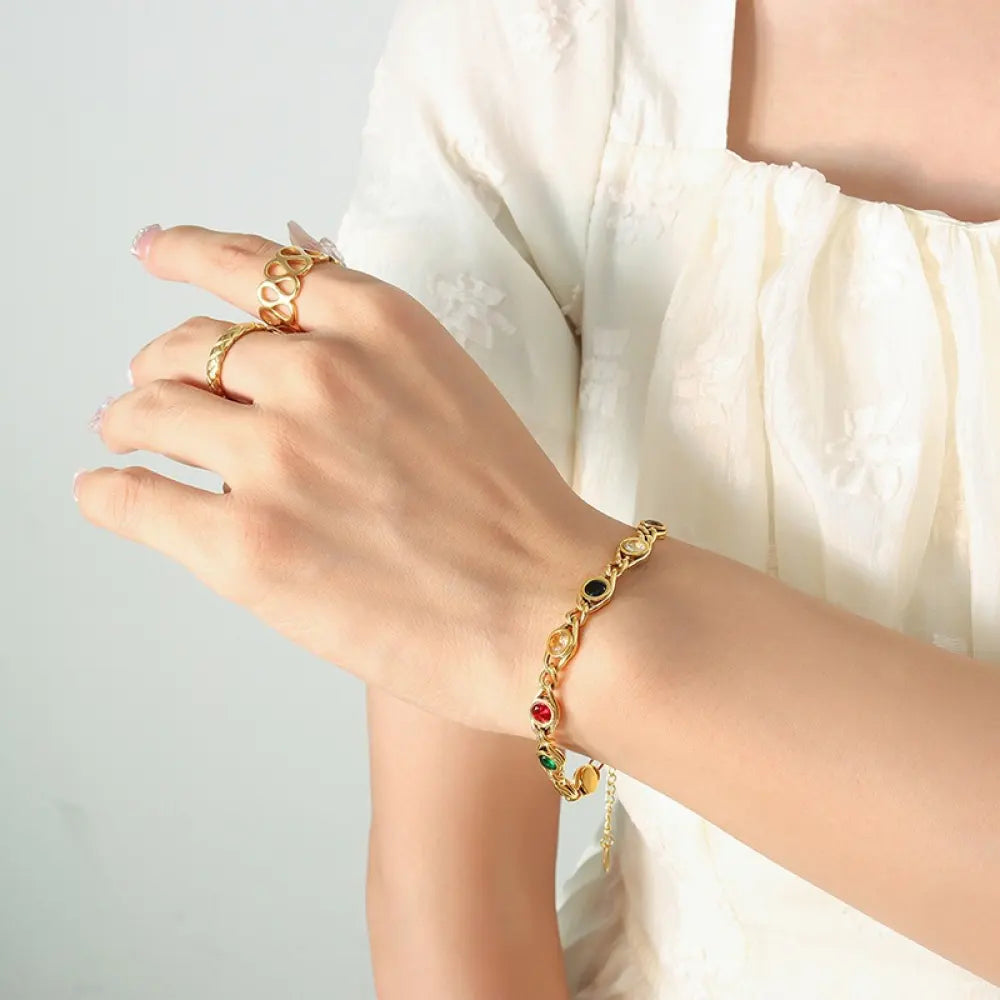 Yumi – Armband Fischaugenmuster Bunt Beschichtet