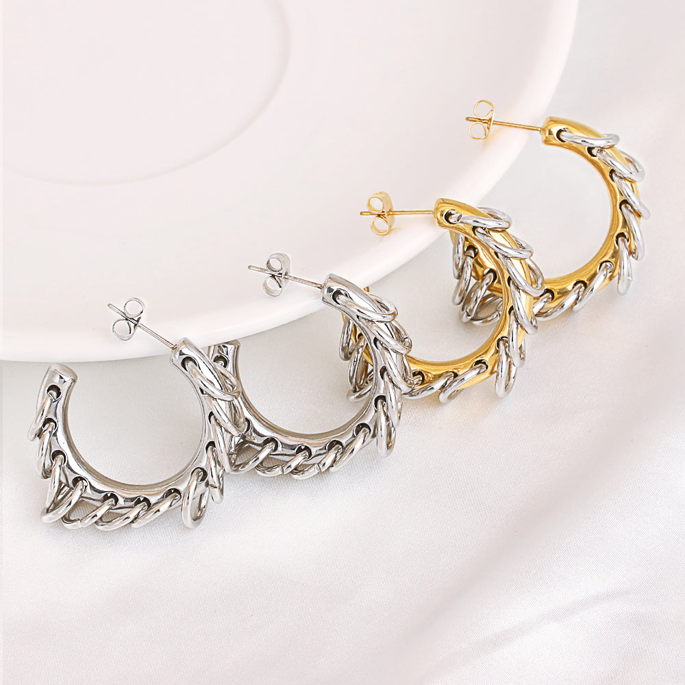 Lea – Creolen C Frangierte Goldene