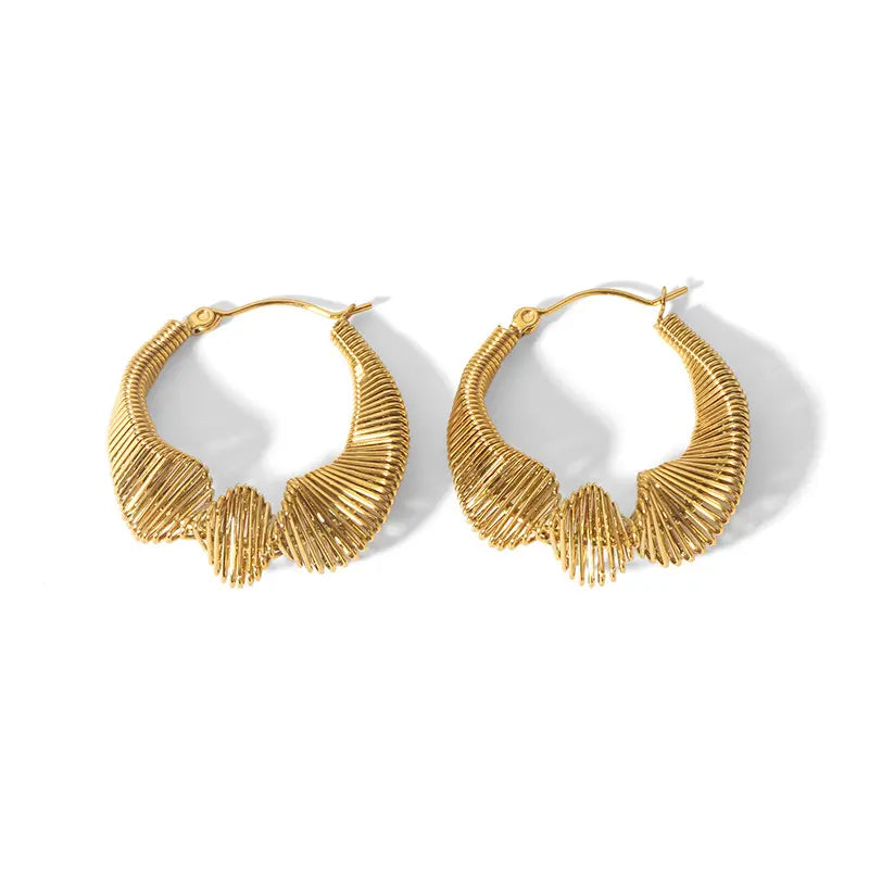 Ines – Draht-Kreolen Retro Beschichtet Gold