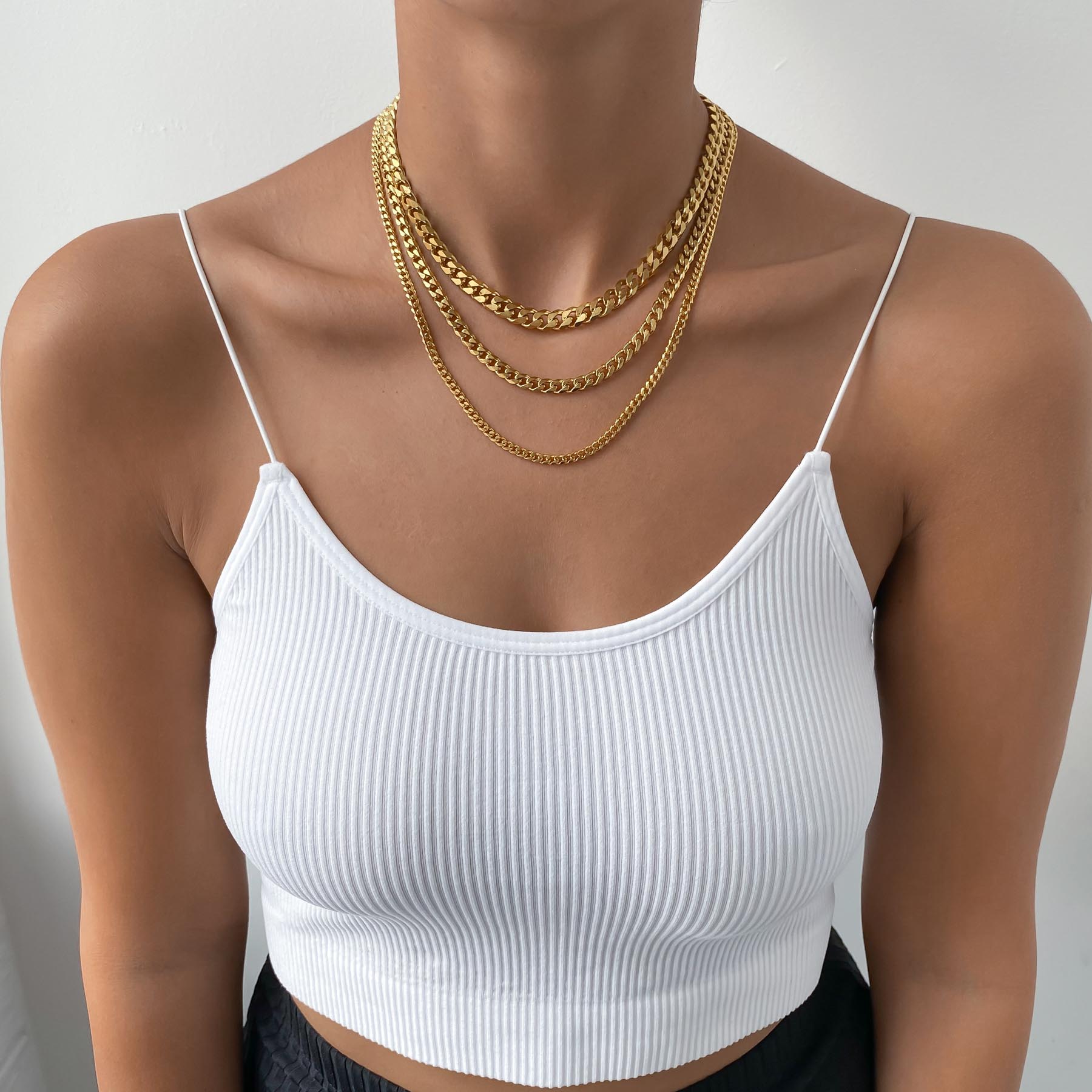 Louise – Klassische goldene Cubanerkette