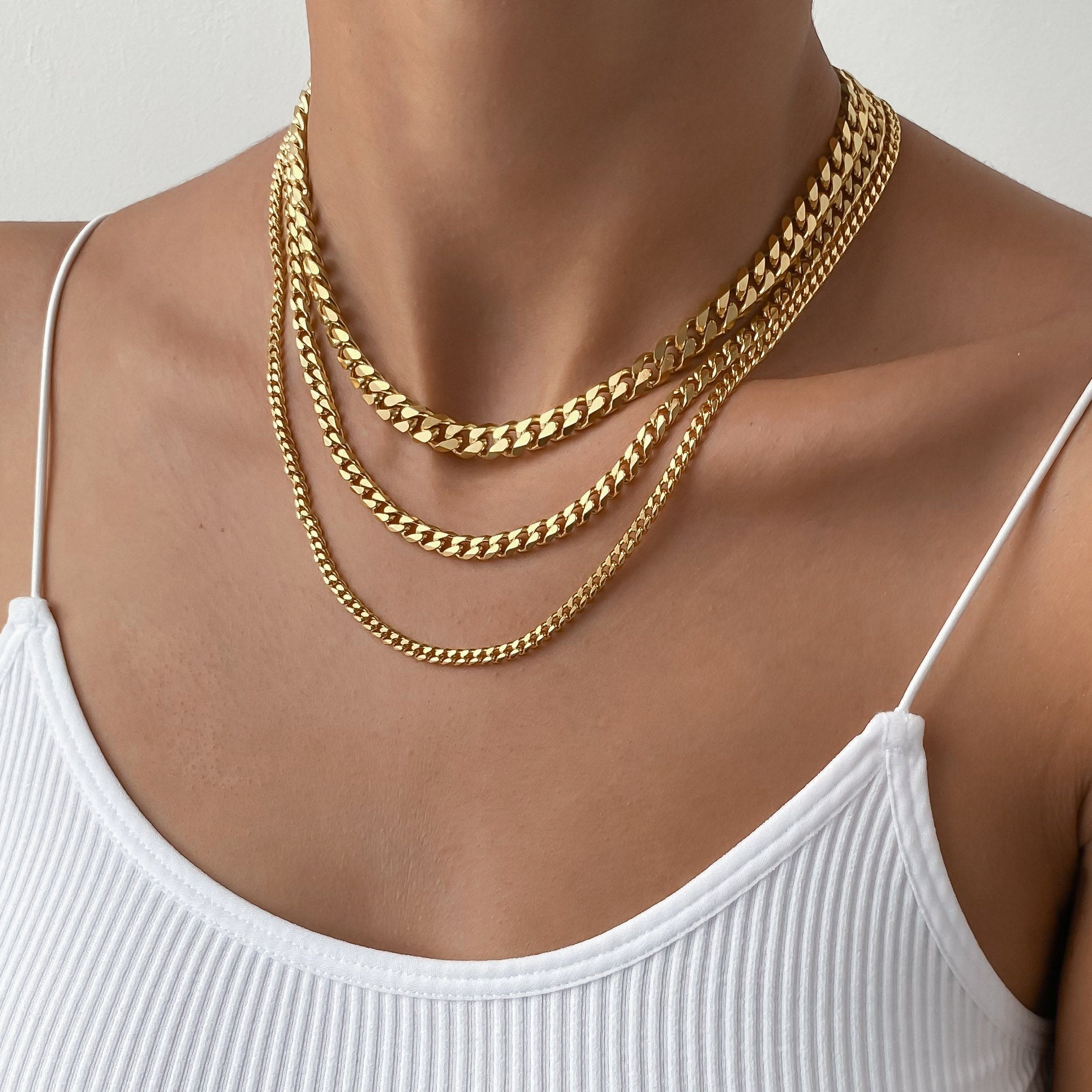 Louise – Klassische goldene Cubanerkette