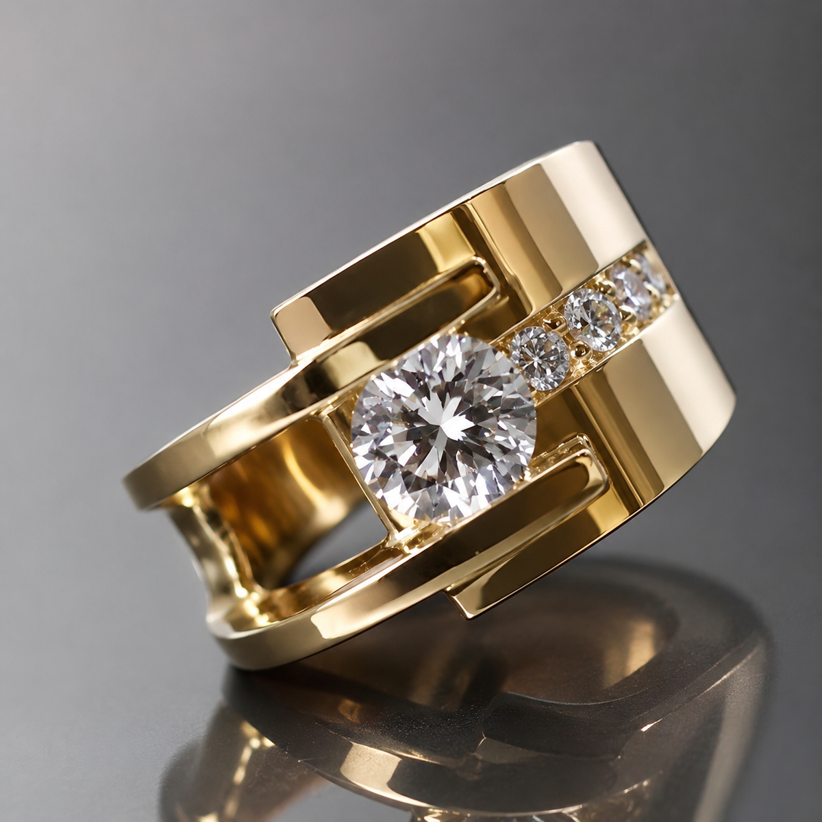 Lyra – Vintage-Ring mit unregelmäßigem funkelndem Akzent