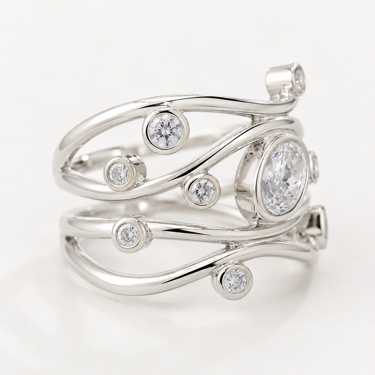 Inara – Vintage-Ring mit unregelmäßigem funkelndem Akzent