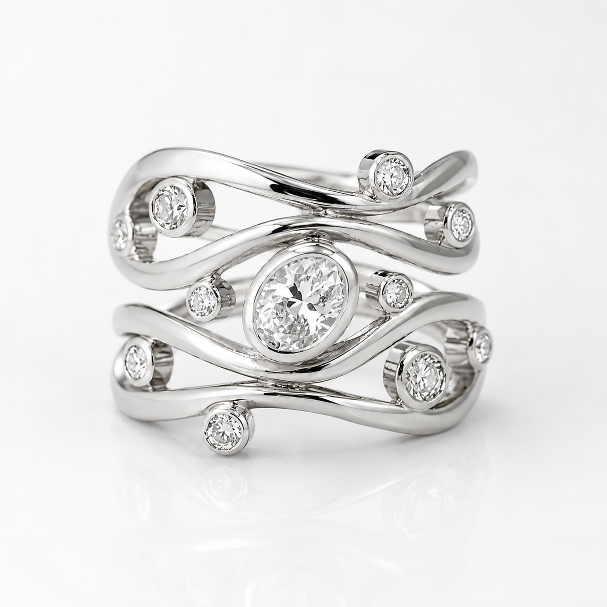 Inara – Vintage-Ring mit unregelmäßigem funkelndem Akzent